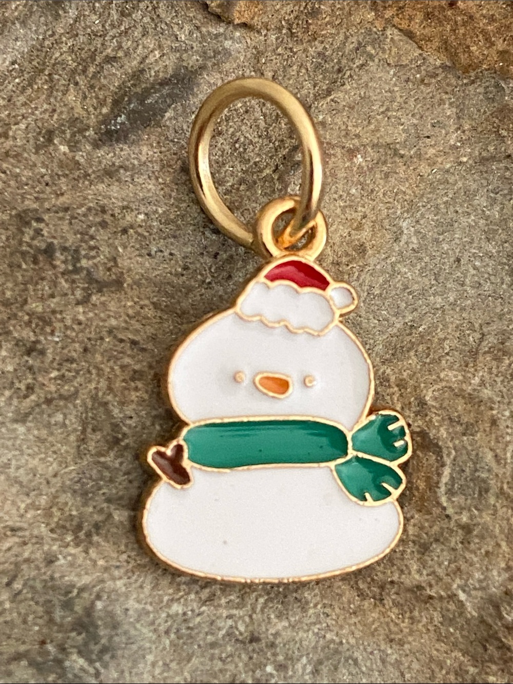 5/$10❤️❤️❤️NEW Gold Tone Zinc Alloy Snowman Charm Pendant